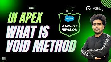 Salesforce Revision Topic | What is Void Method in Apex | Salesforce 3 Minutes Revision Session