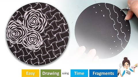 Relaxing Drawing EP66 Diva Dance and Huggins on Black Paper/Doodle Tangle Mandalas/DrawWithMe