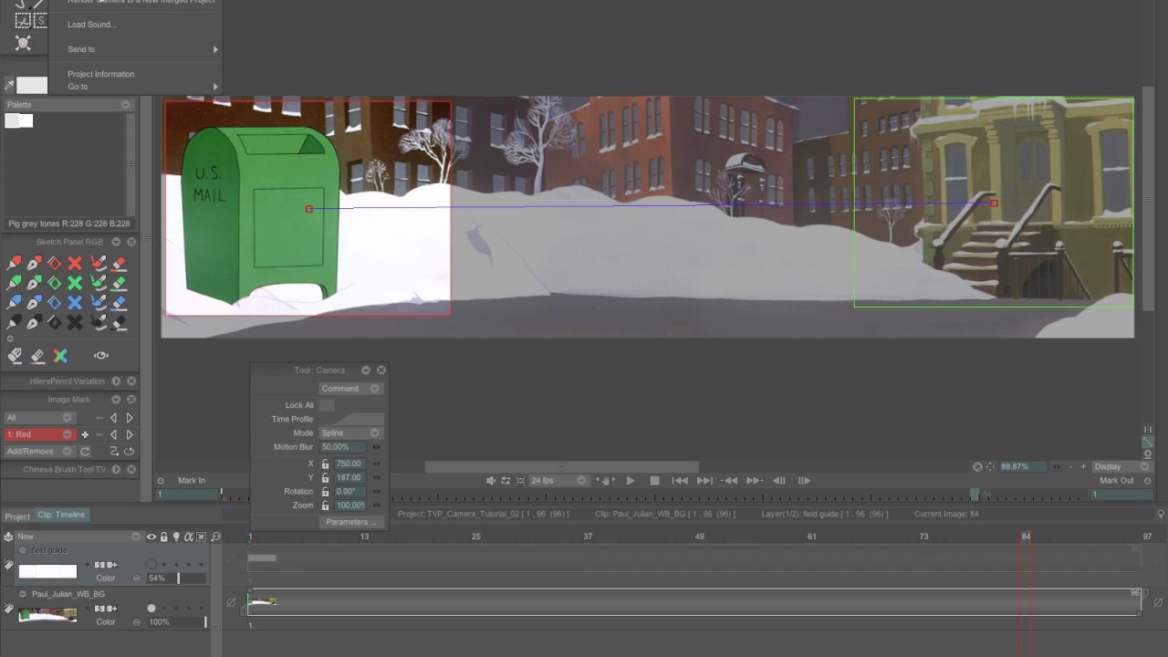 TVPaint Simple Camera Pan move in TVPaint PRO YouTube