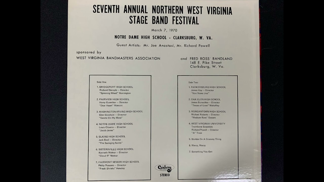 1970 Northern West Virginia Stage Band Festival