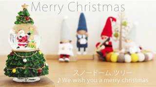 クリスマス スノーボール スノードーム ツリー  回転式オルゴール付き クリスマスツリー