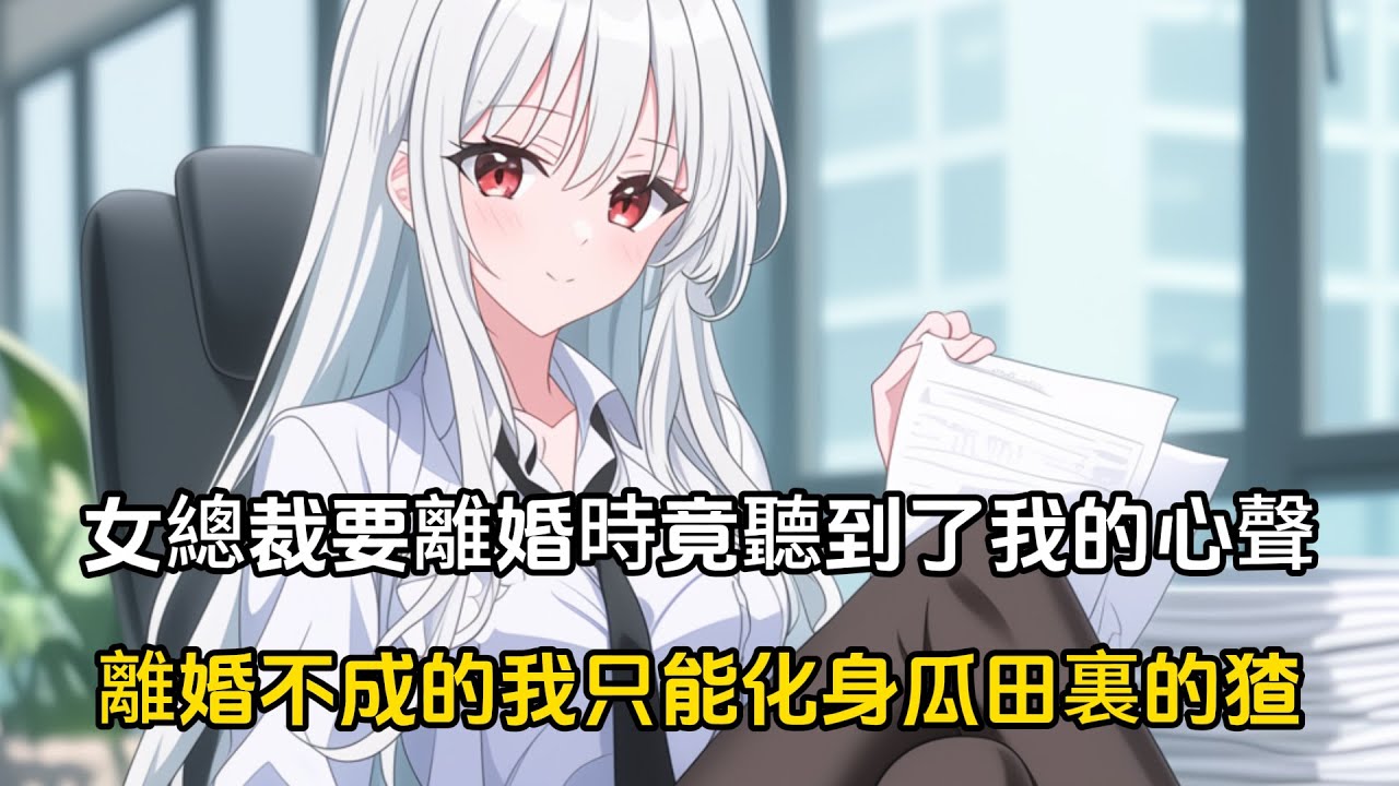 高冷女總裁要跟我離婚時竟聽到了我的心聲，兩個億啊，這能買多少房子，點多少妹妹，於是總裁遲疑了，離婚不成的我只能化身瓜田裏的猹，致力於吃瓜擺爛#戀愛 #漫畫 #二次元