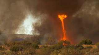 Pillar of fire Australia in HD- firenado at actual speed.
New 4K version is here: https://www.youtube.com/watch?v=HK6F3Oio6L8 A video with a number of world firsts. First fire tornado ever recorded with a broadcast television camera, first ever recorded in HD, first ever to isolate just the sound of a fire whirl in the wild and the first one recorded on a tripod. It remains the only fire whirl vision with those combined elements. Captured by chance by TV cameraman Chris Tangey on September 11 2012 at Curtin Springs cattle station, Northern Territory, Australia. © Chris Tangey
https://vimeo.com/showcase/6068834 https://www.facebook.com/alicespringsfilmtv https://www.flickr.com/photos/127047460@N08/ http://alicespringsfilmtv.com.au/
Copyright notice: This video was first published in Australia so comes under the Copyright Act Australia (1968) Unlike other jurisdictions, the Act contains no fair use clause so it cannot be published in any form, in any medium, without consent of the copyright holder. We treat, and continue to treat, any copyright breach with the utmost seriousness and will defend our rights vigorously worldwide. For licensing or any other use please contact:
chris@alicespringsfilmtv.com.au Pillar of fire Australia in HD- firenado at actual speed.