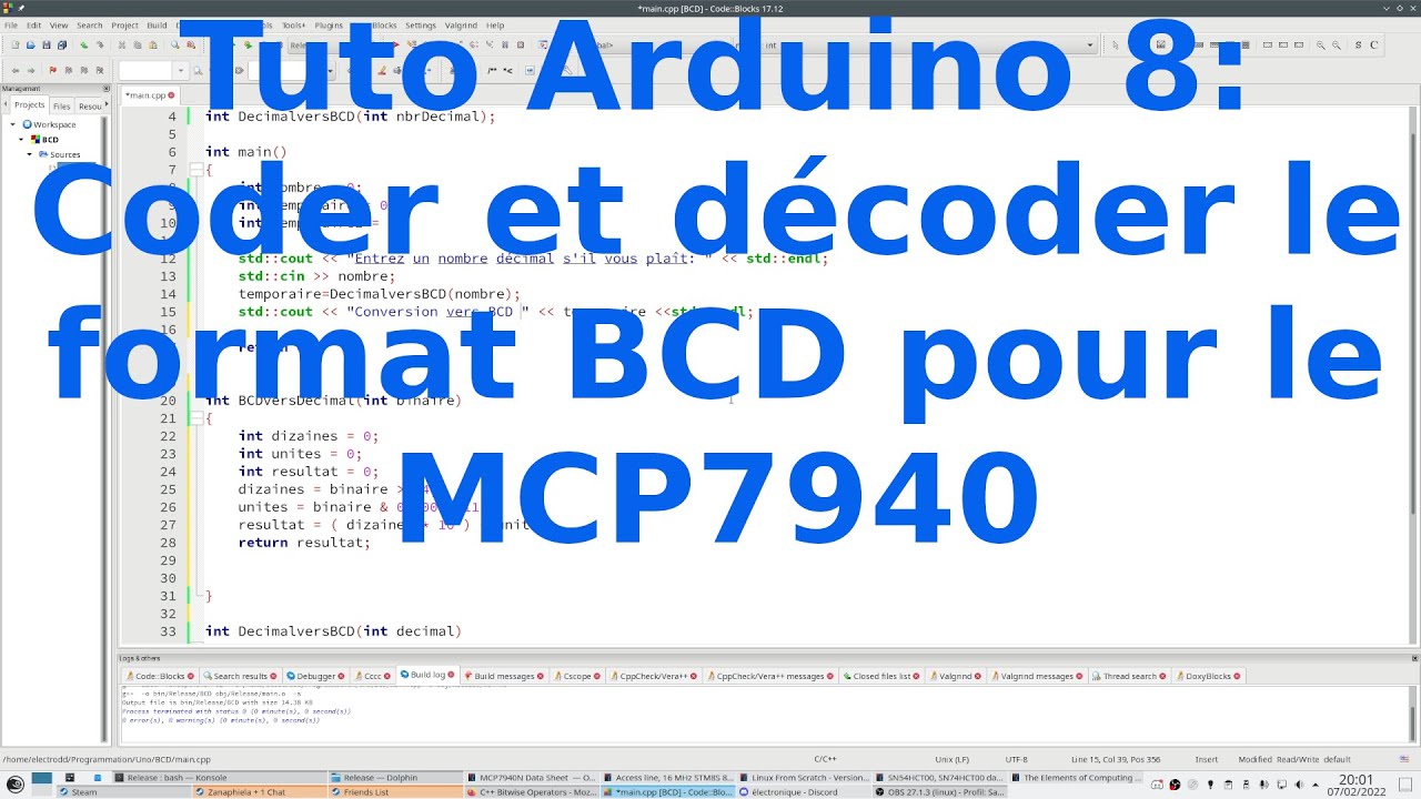 Débuter l'électronique et Arduino: Leçon 8, coder et décoder le format BCD