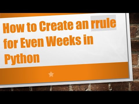 How to Create an rrule for Even Weeks in Python