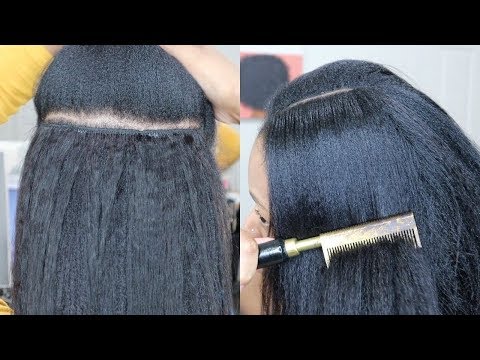"old-school"-glue-in-weave-tutorial-|-asteria-kinky-straight-hair