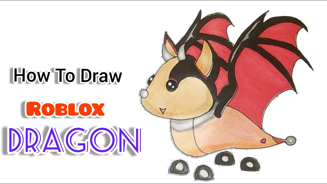 How To Draw A Dragon / BatDragon | Roblox Adopt Me Pet | Cute drawings