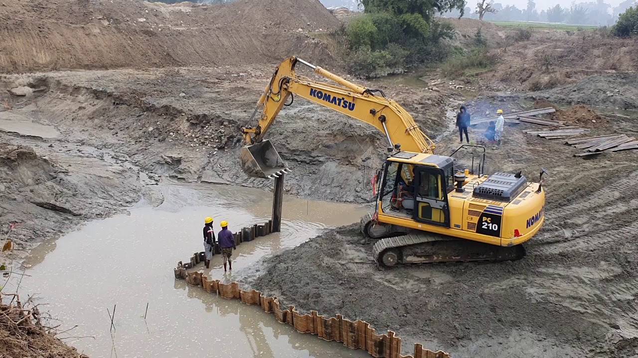 Sheet Pile Installation Site Engineers Youtube