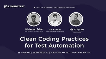 Clean Coding Practices For Test Automation | Programmers’ Day 💯| Webinar Teaser | LambdaTest