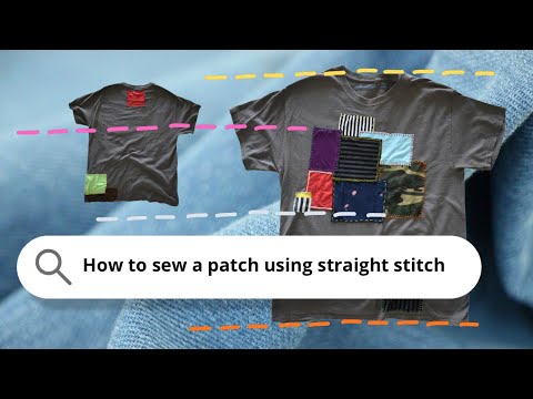 How to sew a patch using straight stitch 