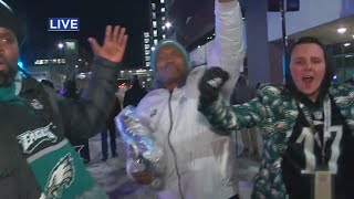 Super Bowl Fans Flood The Streets In Downtown Minneapolis