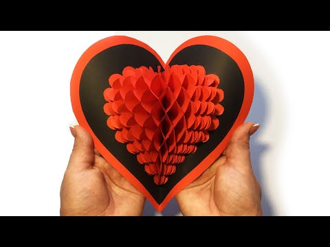 Valentine's Day 3D Card Idea 💘 3Д ВАЛЕНТИНКА на День Влюбленных (14 февраля) из бумаги СВОИМИ РУКАМИ