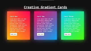 Creative CSS Gradient Cards | How to Create CSS Gradient Cards Update