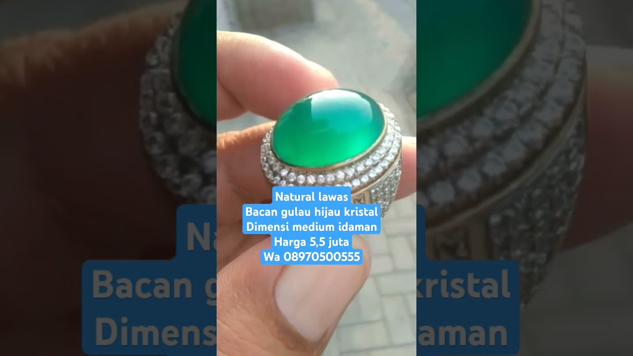 Bacan gulau hijau kristal natural lawas 