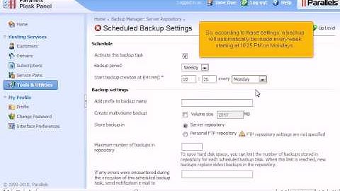 How to use the Backup Manager in Plesk