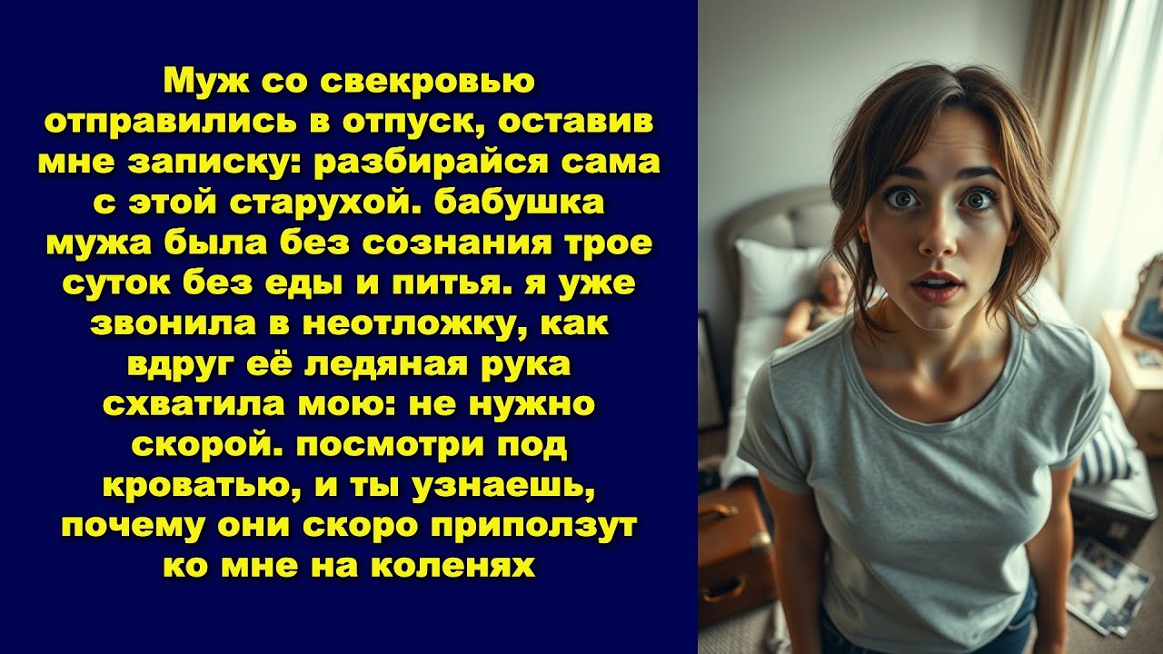 Муж со свекровью отправились в отпуск, оставив мне записку: разбирайся сама с этой старухой. бабушка