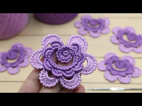 ЦВЕТОК крючком МАСТЕР-КЛАСС по вязанию мотивов для ирландского кружева crochet flower motifs