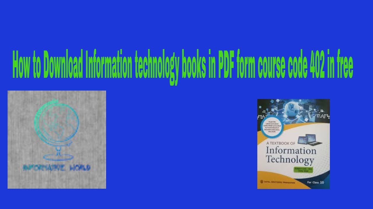 How to download Information technology books download course code 402 ...