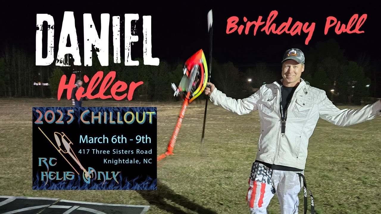 Daniel Hiller One Skid Landing Birthday Pull RCHO CHILLOUT 2025 RC Helicopter Event Full Send Nitro
