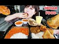 INDIAN FOOD MUKBANG 먹방 EATING WITH HANDS (Chicken Masala, Saag, Naan, Mango Lassi, Daal, Aloo Gobi)