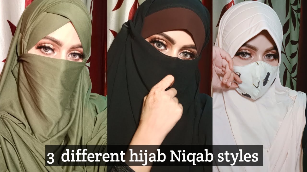 Nida Raza Daily wear 3 different hijab with Niqab tutorial | Makeup by Nida Raza ...