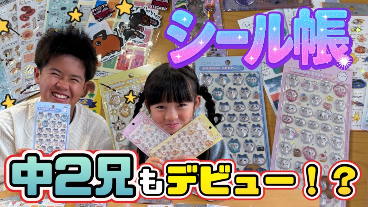 【シール帳】中学生男子もまさかのシール帳デビュー！？女子にはないセンス爆発な兄のシール帳にママも妹も大爆笑！！！