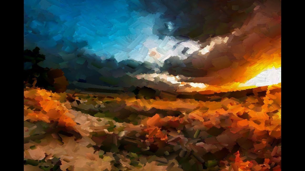 Crimson Sky Oil Painting Progress Meditate Relax And Inspiration Youtube