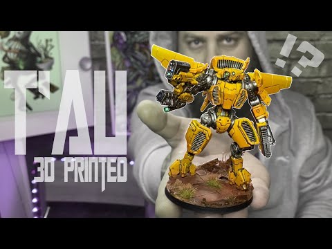 Painting a yellow Tau 40k crisis suit