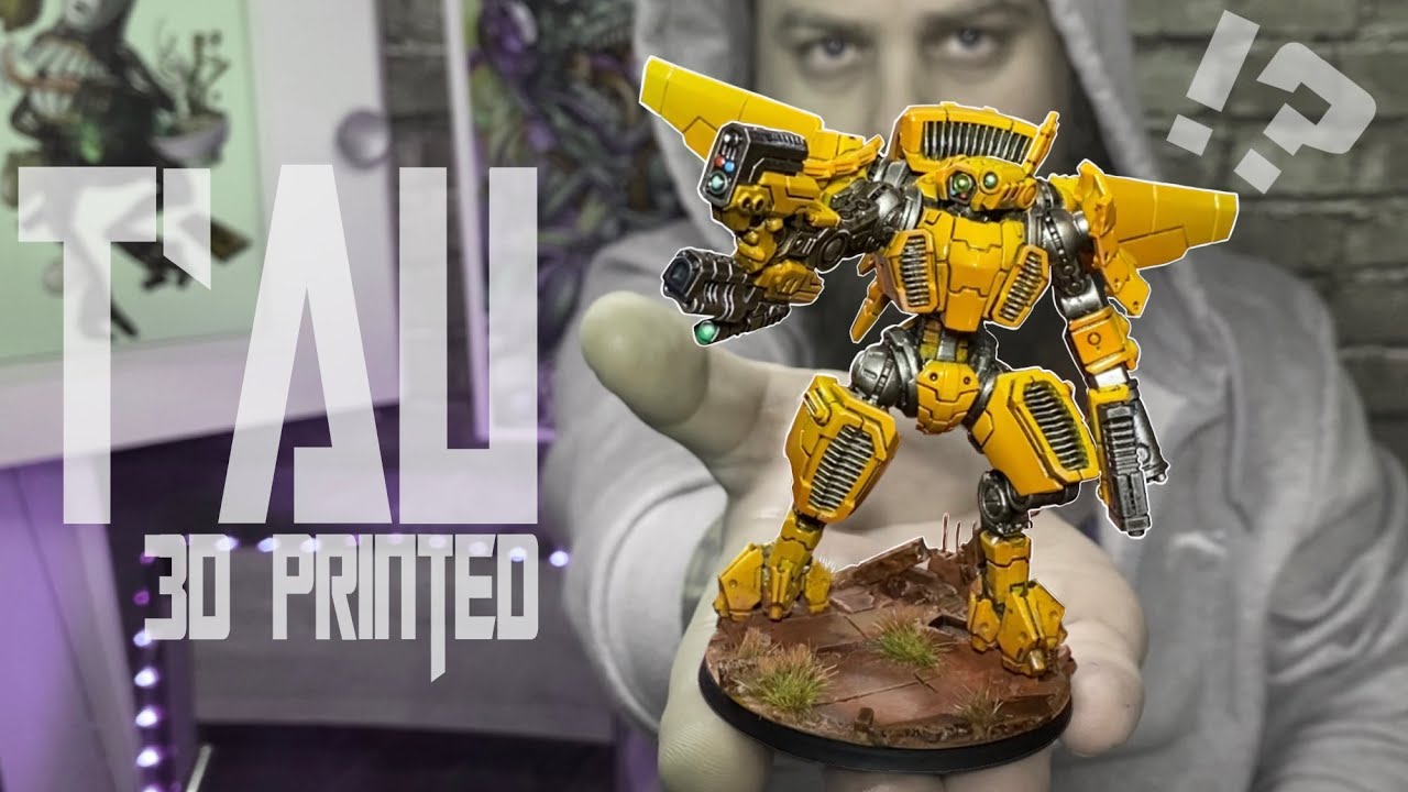 Painting a yellow Tau 40k crisis suit YouTube