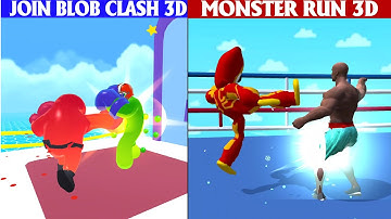 Join Blob Clash 3D Game vs Monster Run 3D Game All Level New Update Power