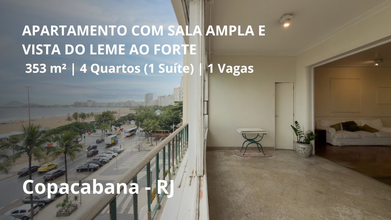 APARTAMENTO COM VISTA MAR E PLANTA AMPLA | 353 m² | QUITERIA IMÓVEIS BOUTIQUE | COPACABANA | RJ