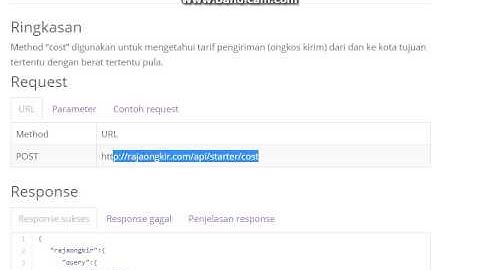 beginning learn JSON API PHP from rajaongkir.com