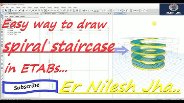 Modelling Spiral stair in ETABs || circular stairs in etabs || etabs tips and tricks | Nilesh Jha