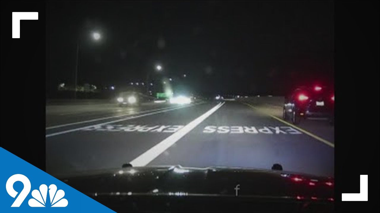 Wrong-way driver nearly crashes head-on with trooper - YouTube