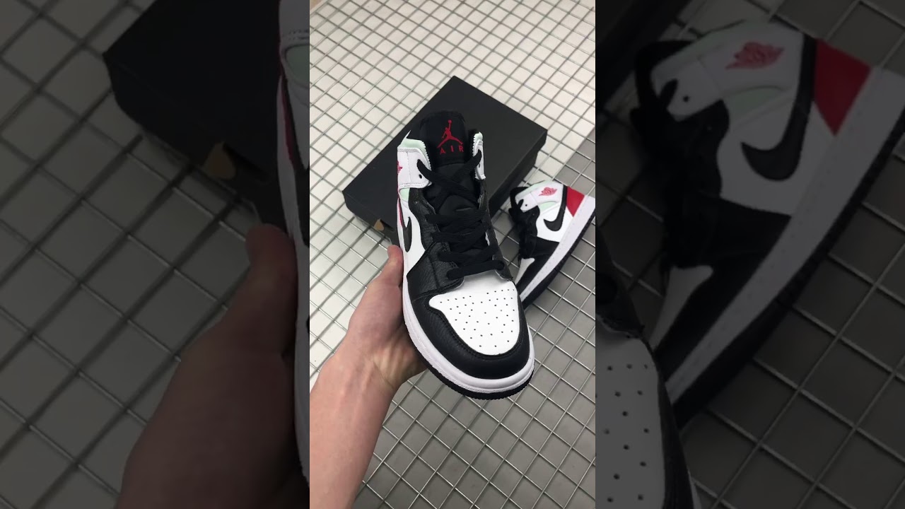 jordan 1 mid se white black red spruce