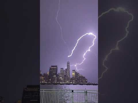 LIghtning strike from structure up to the sky