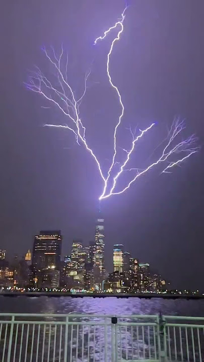 LIghtning strike from structure up to the sky