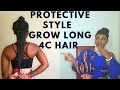 Simple and elegant protective style for length retention: Natural fine 4c hair