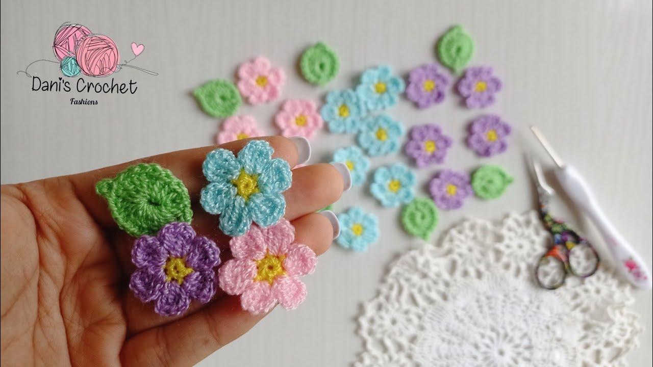 florecitas y hojas a crochet | versión fácil 🏵️🌿