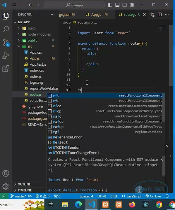 VS Code tip ES7 React Snippets VS code extension? #infysky #shorts # ...