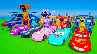 GTA V - POPPY PLAYTIME CHAPTER 3 and FNAF in the Epic New Stunt Race For MCQUEEN CARS by Trevor #888