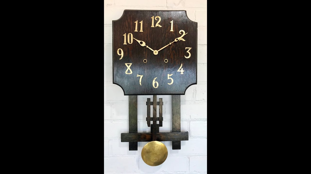 RESTORED Antique OAK Pendulum Chime Wall Clock 1482 eXibit collection YouTube
