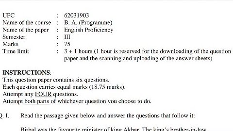 B.A PROGRAM (semester-3) English proficiency-2.