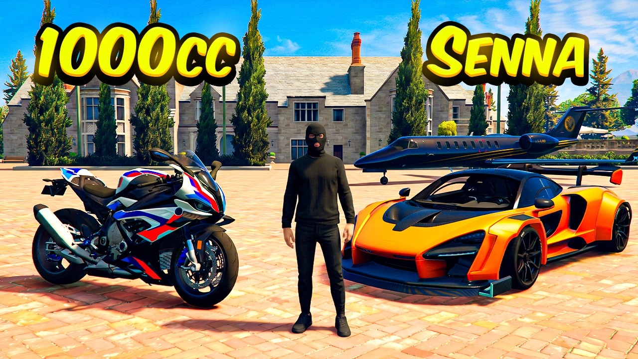 UTILIZO una BMW S1000RR DE 1000cc para ROBAR un MCLAREN SENNA Y $100 MILLONES de UNA CASA - Gta Rp