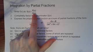Calc 2 Sec 7-4 Partial Fractions Part 1