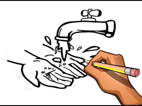 DIBUJO FACIL LAVADO DE MANOS CON AGUA PARA EVITAR EL CORONAVIRUS -  #yomequedoencasa #lavadodemanos - thptnganamst.edu.vn