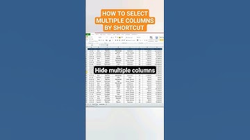 How to select & hide multiple columns shortcut #excel #exceltips #excelsolutions
