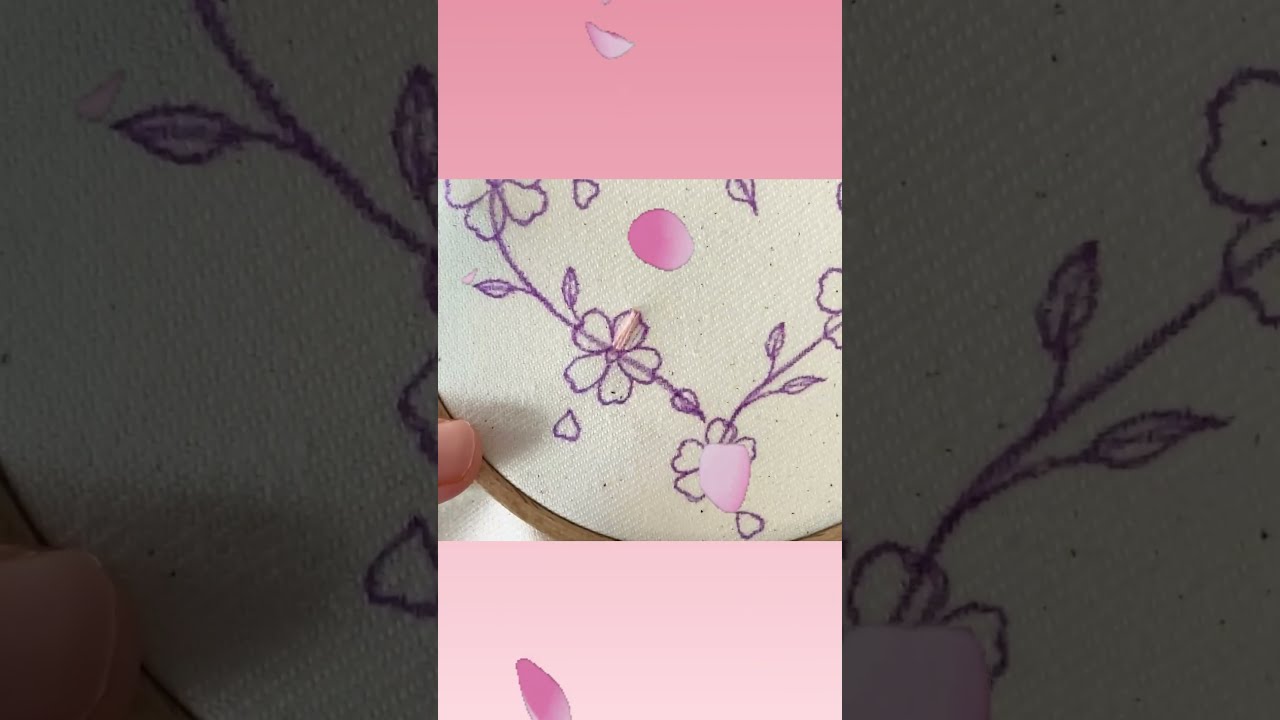 桜の刺繍🌸#shorts #embroidery #刺繍 #sakura - YouTube