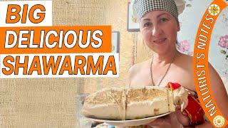 Shawarma. Shawarma with chicken. Delicious shawarma, easy to cook. Nudism. INF. Mila naturist