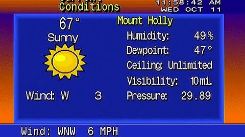 Live Weather Information - Mount Holly, New Jersey NJ  - (Star 4000)
